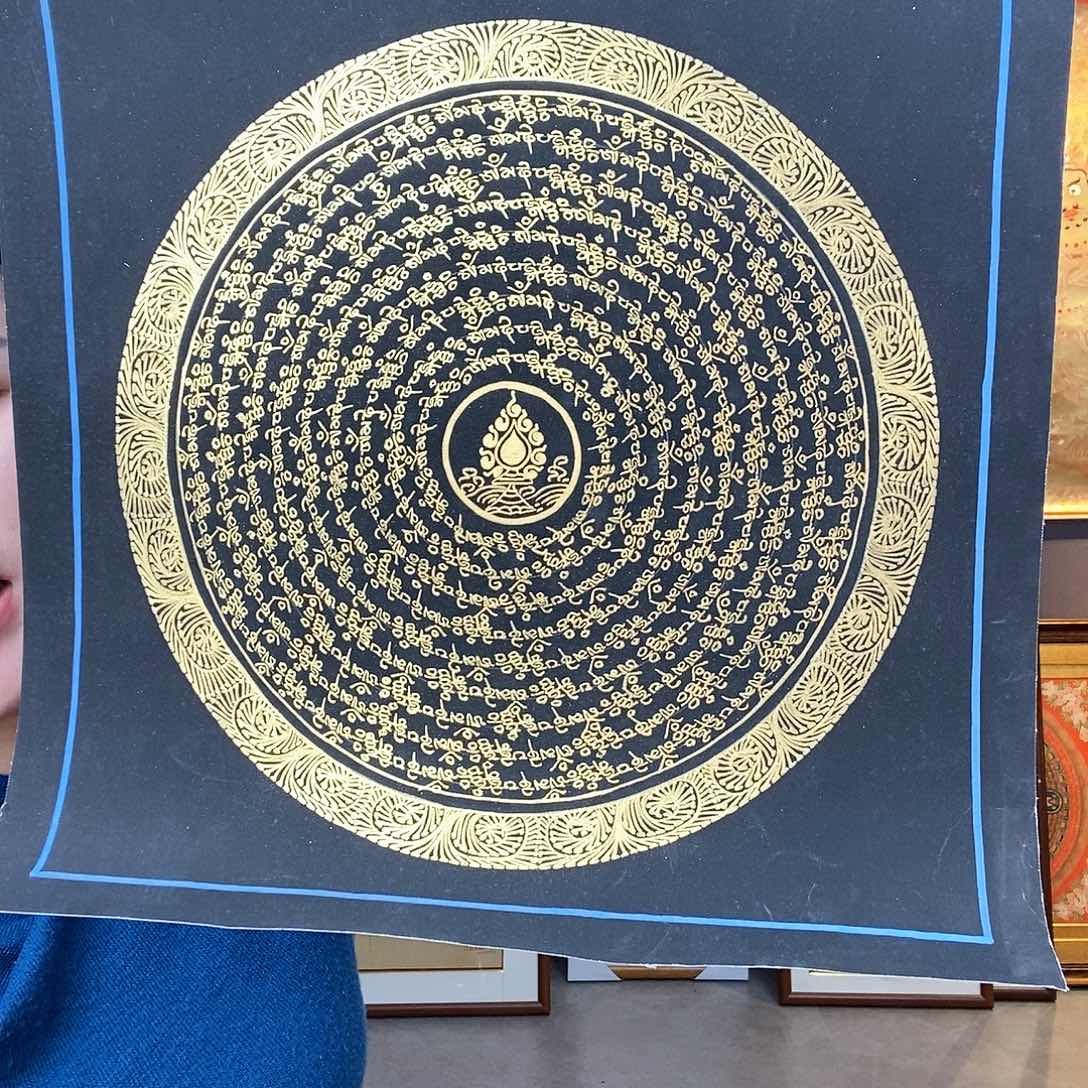 装裱画尼泊尔手绘唐卡画芯