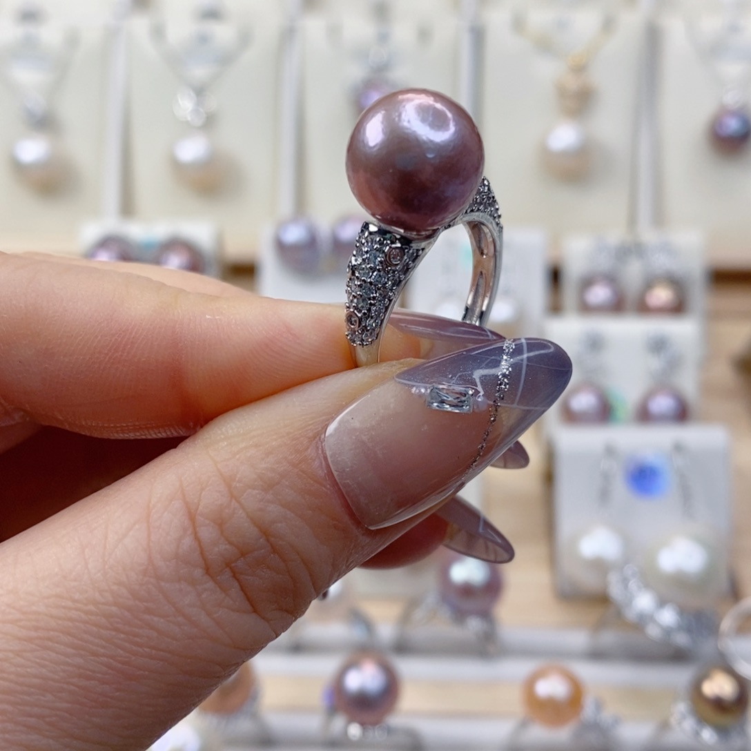 淡水珍珠戒指合金