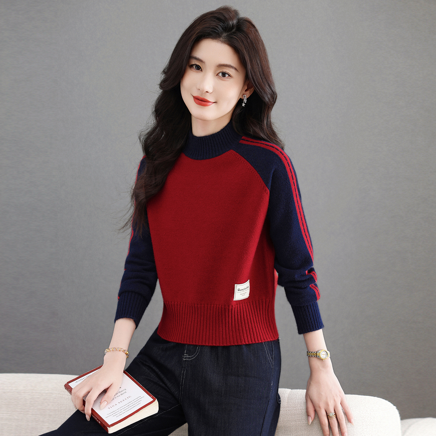 半高领加厚女士短款毛衣2025秋冬新款小个子上衣时尚软糯针织内搭