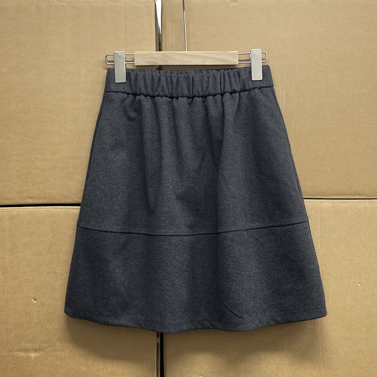 非沅！！毛呢半身裙女秋冬季2025新款松紧腰A字中裙休闲百搭花苞裙