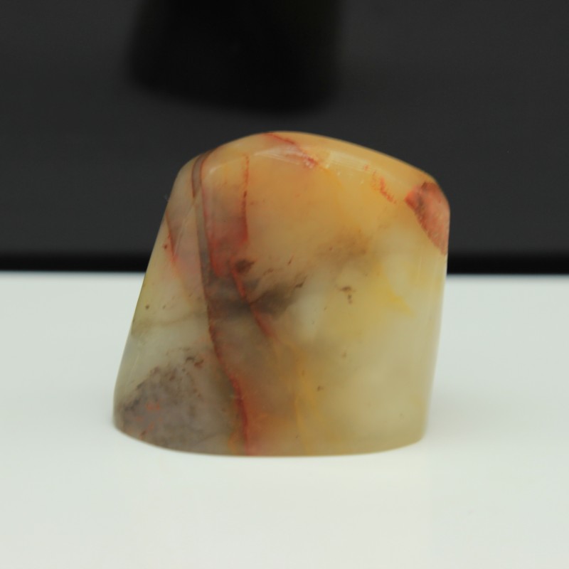 寿山三彩高山章体自带红茎 35-25-37毫米 天然原石印石章料 d2-57