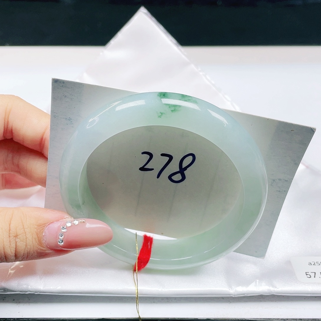 翡翠未镶嵌手镯 正圈57+