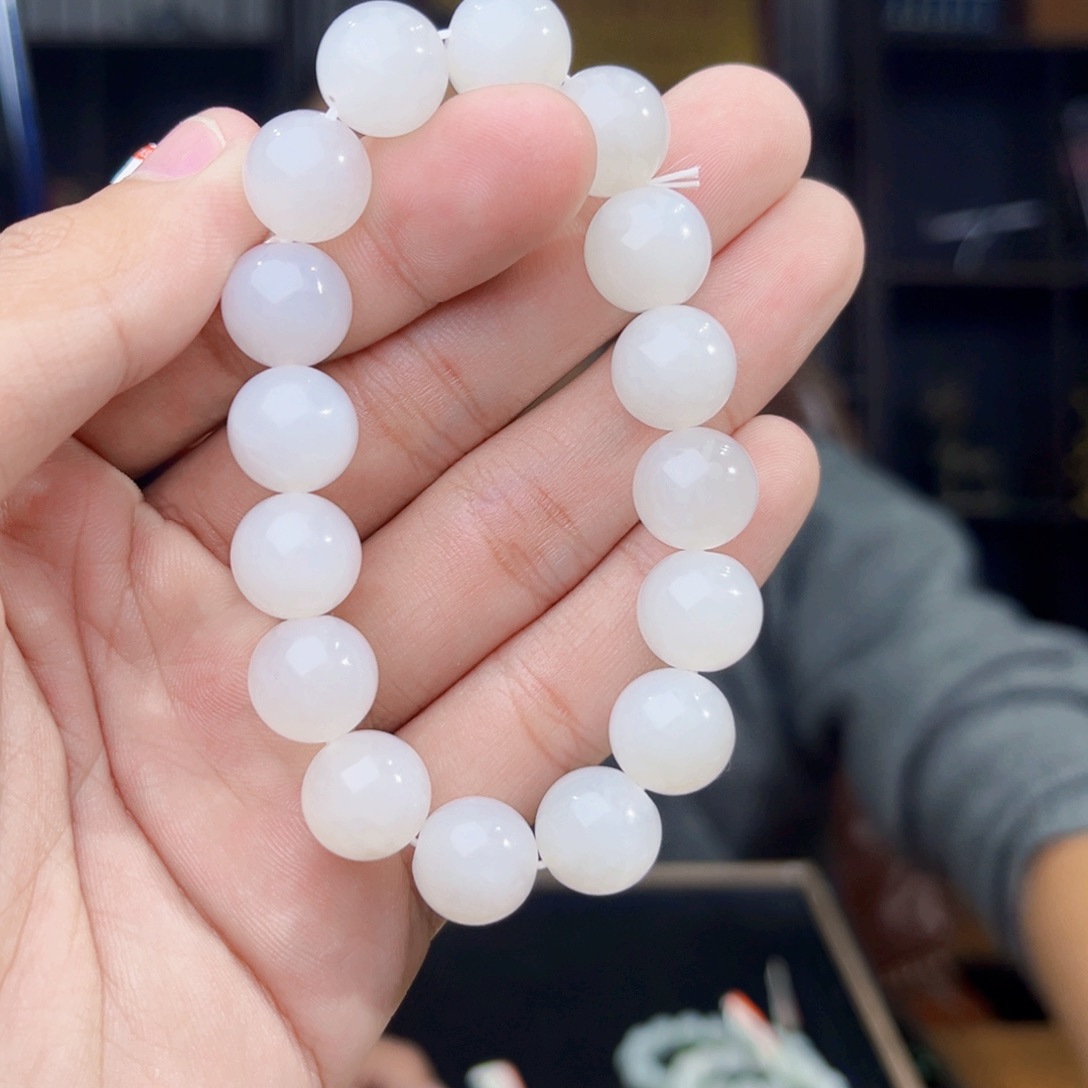 和田玉未镶嵌手串天然和田玉13年新疆且末天泰卡12