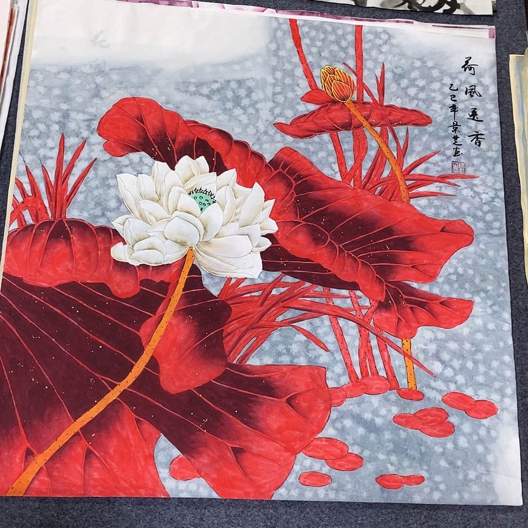 国画尺寸68✖️68四尺工笔斗方手绘