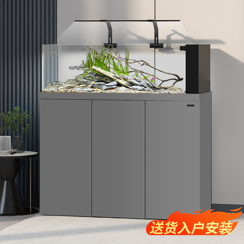 森森溪流缸超白底滤双出水原生缸生态鱼缸客厅家用缸送货上门安装