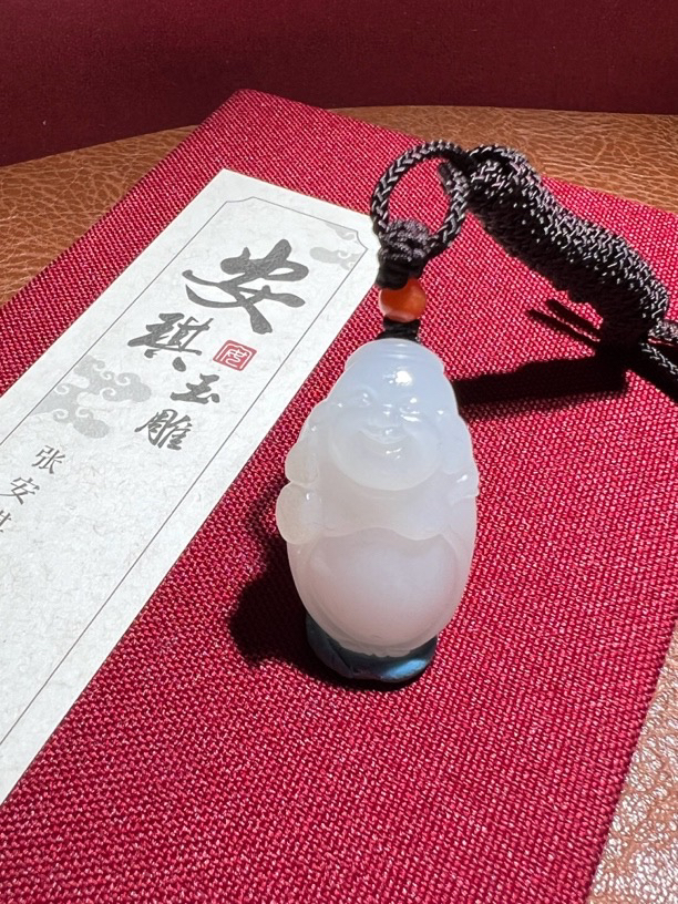 安琪玉雕 新疆和田玉 弥勒佛 重量8克 尺寸29*16.8*9.8mm