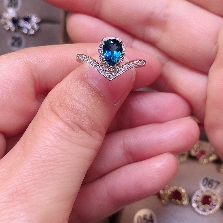 托帕石戒指银S925镶嵌?***?