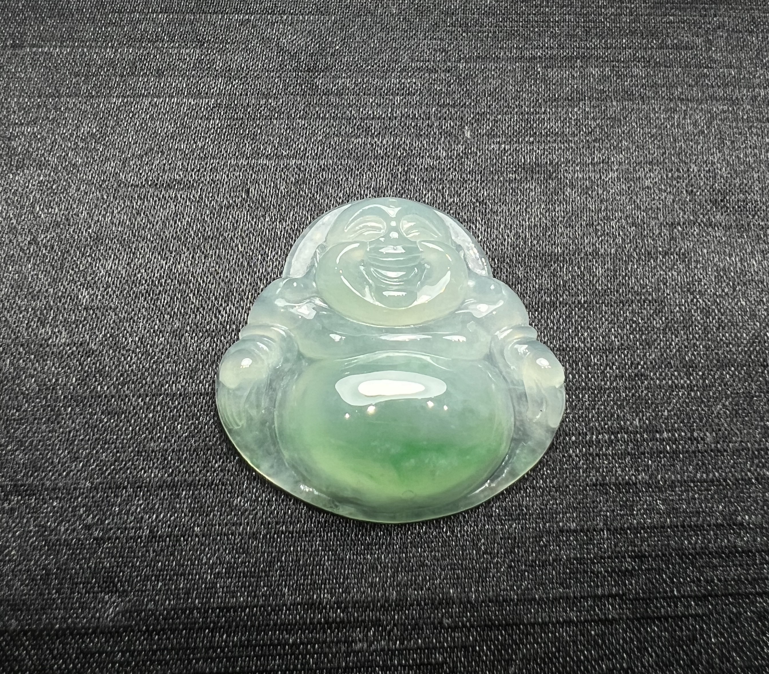 纯天然缅甸a货翡翠佛公飘花精美雕刻气质