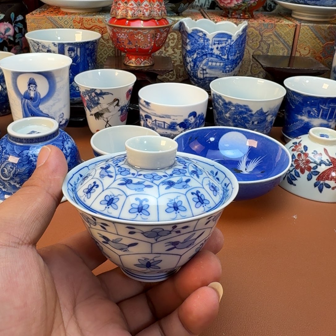 缪***胆陶杯子景德镇全手工手绘陶瓷