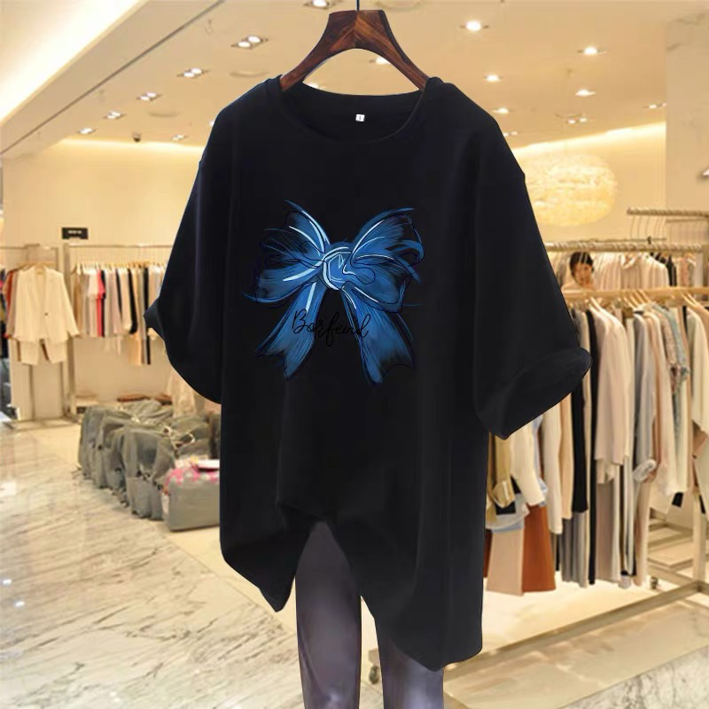 401大版潮牌胸间蝴蝶设计圆领纯棉大体短袖