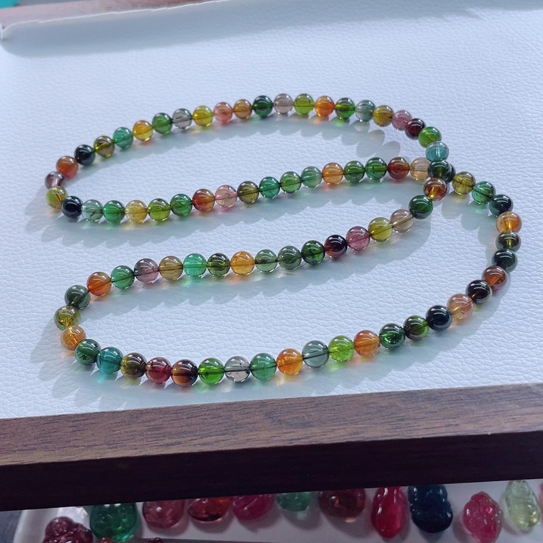 手链碧玺未镶嵌6.8mm左右