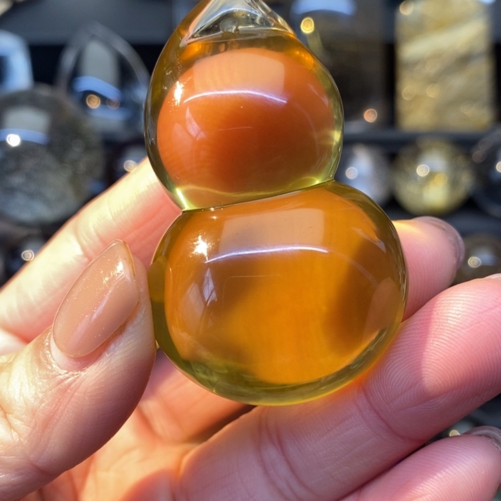 【闪购商品】水晶天然黄水晶葫芦吊坠未镶嵌付****姐