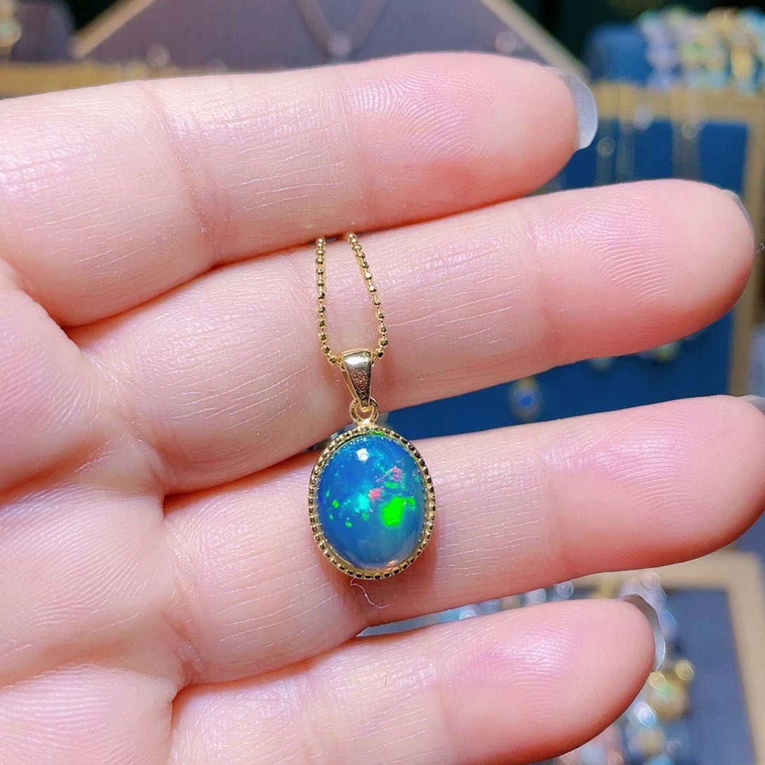 欧泊吊坠〉银S925镶嵌两***袄