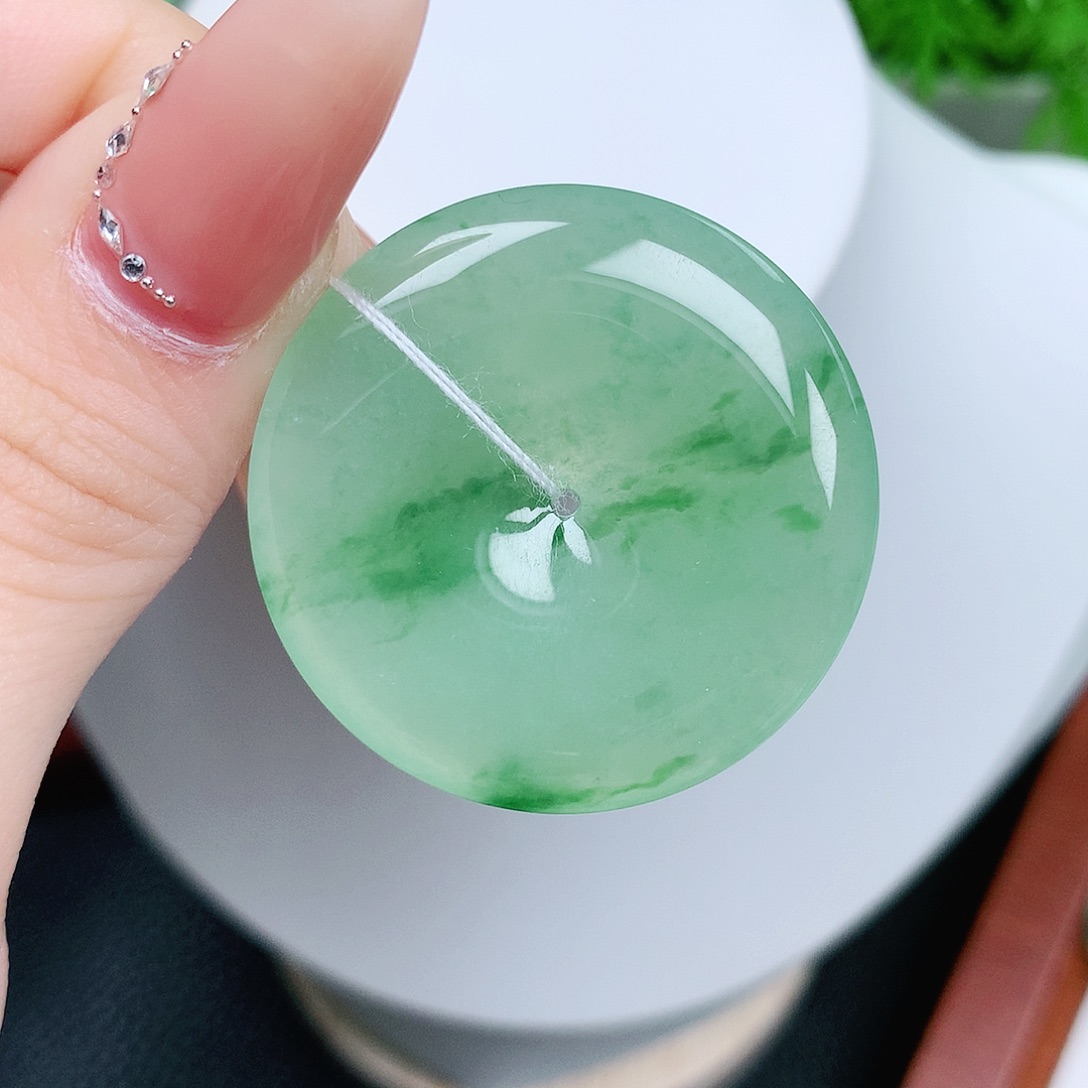 翡翠未镶嵌颈饰平安35-5.4