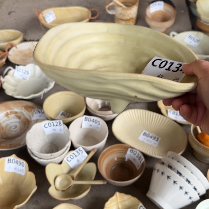 陶瓷134粗陶异形碗1个装