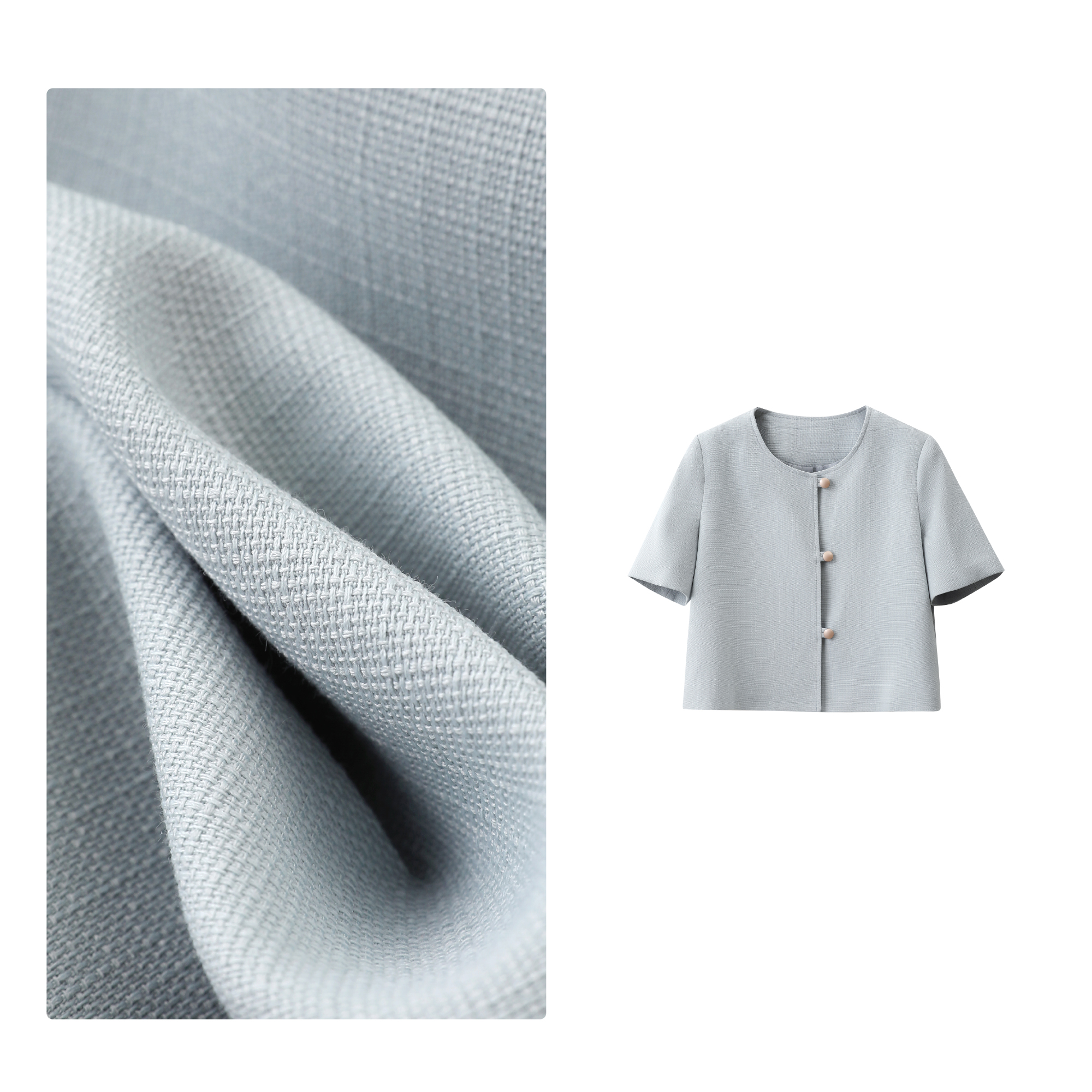 清 清 清」篙级感小香风短外套！显腿长精致圆短袖外套女D40001