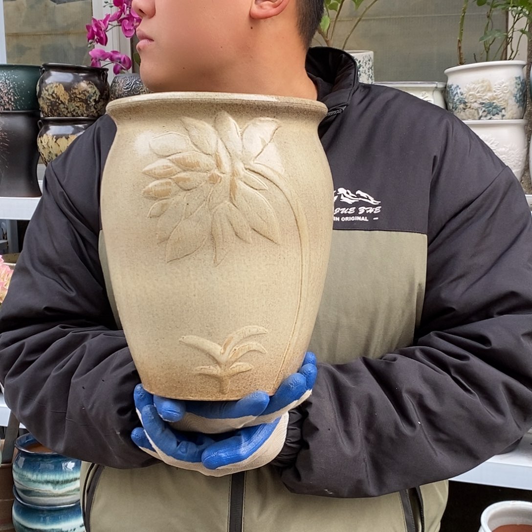 紫砂花盆口20高25