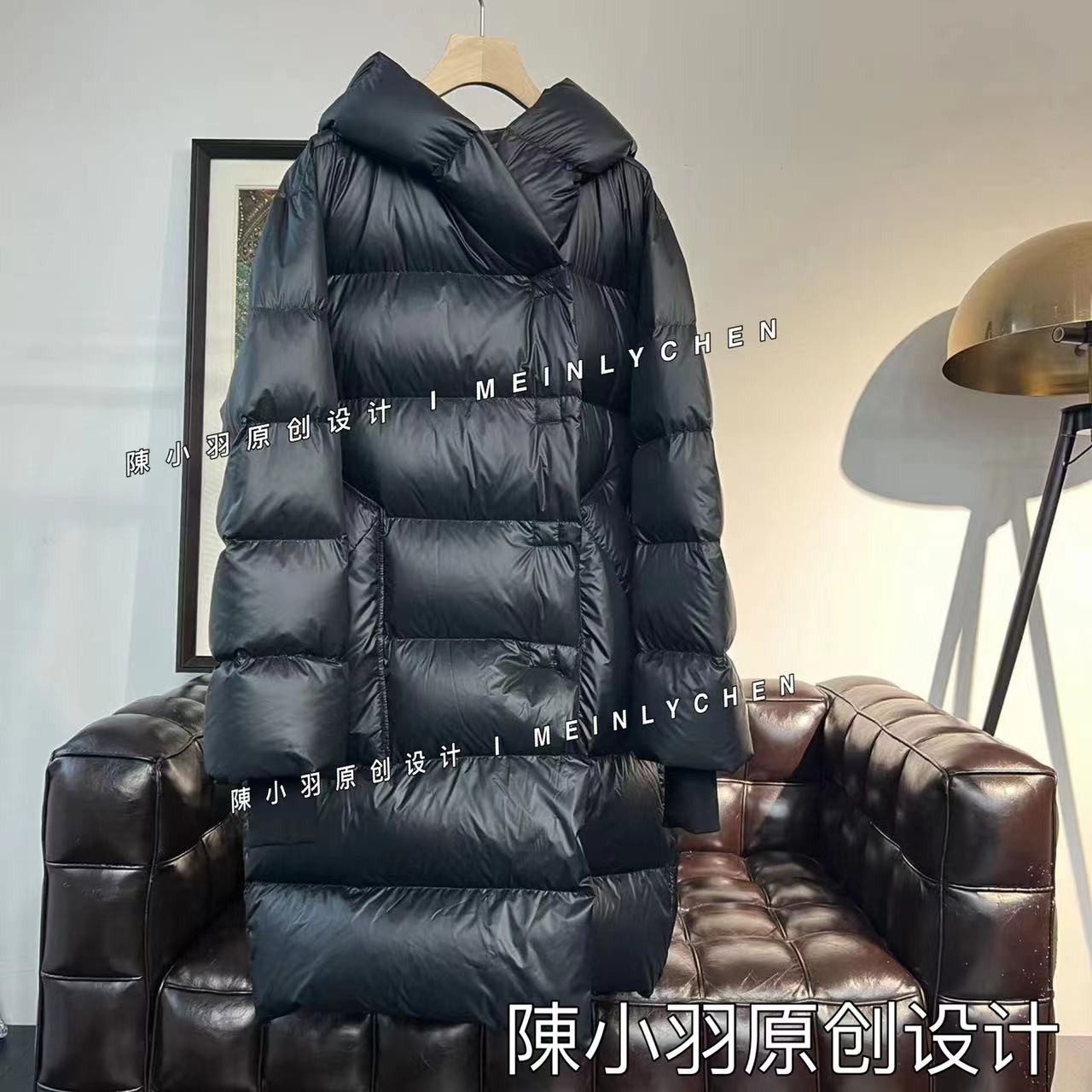 【MEINLY  CHEN】高端设计师款中长款时尚保暖长袖女羽绒服822289