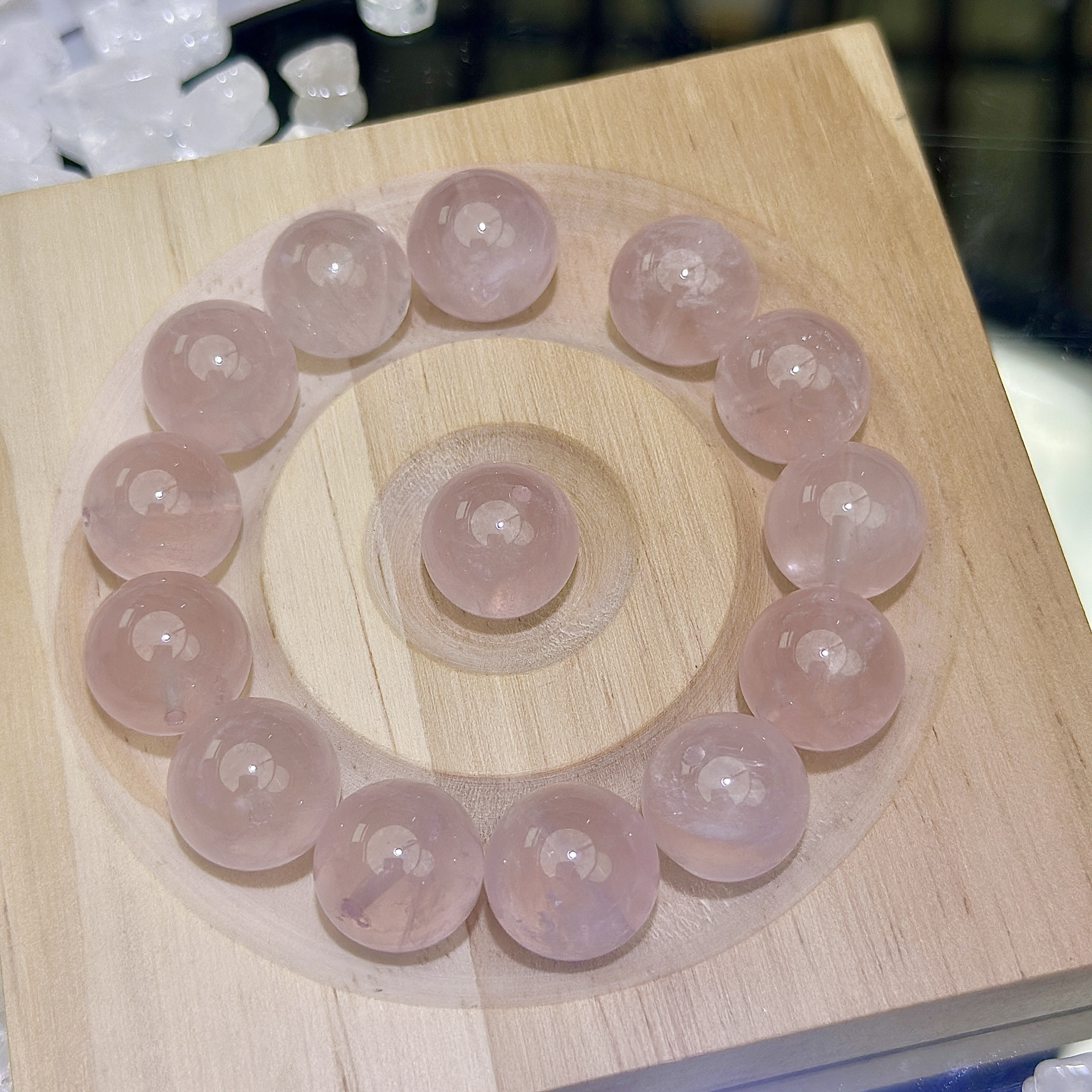 Z、7A-A天然冰透星光马粉水晶15mm【颗装】DIY多样性发一