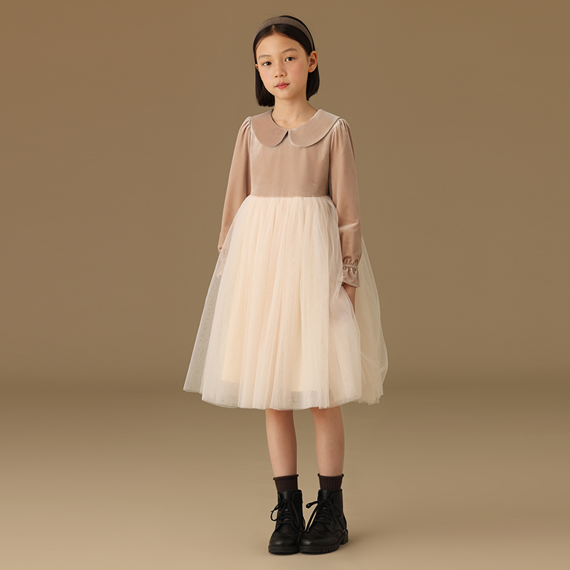 【银泰百货XH】哈齿童装秋款甜美洋气丝绒公主蓬蓬裙30ZZ2307055L