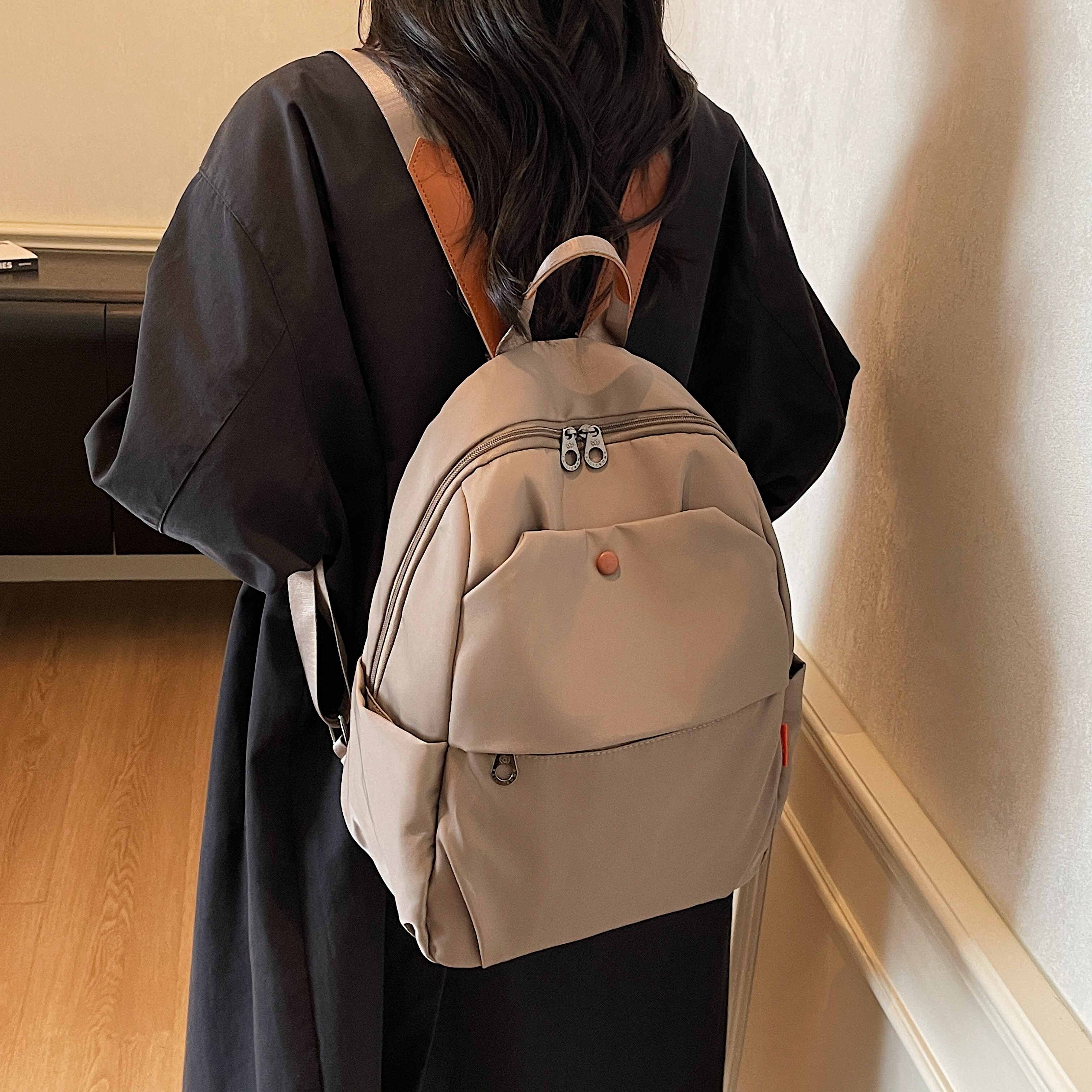 耐脏耐磨背包单肩包简约肩包防水ins日系小众通勤包女韩版