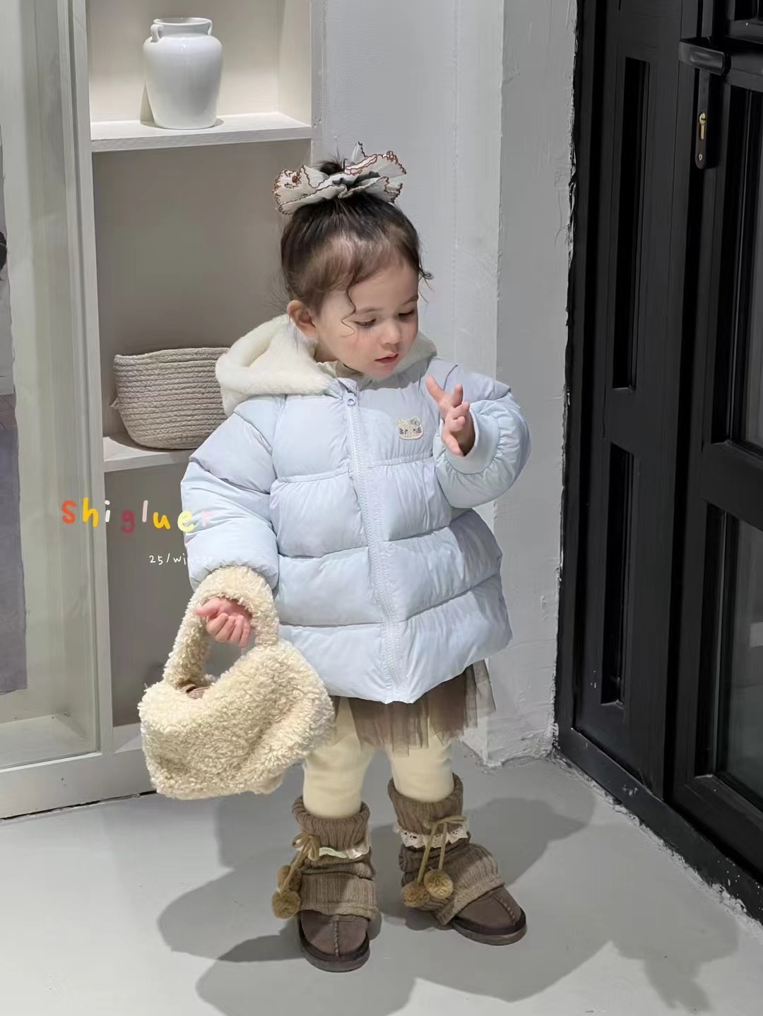 【现货】女童蓝色卡通连帽棉服外套（SG-7233-冬A）汉服