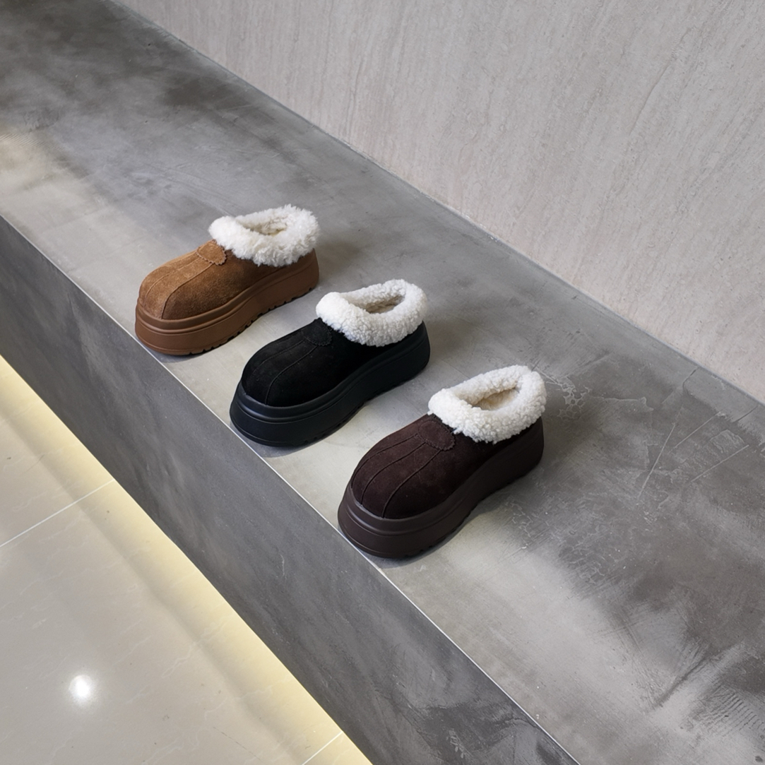 美羊羊.时尚简约大气保暖半拖雪地靴纯色休闲棉鞋冬季3013-10
