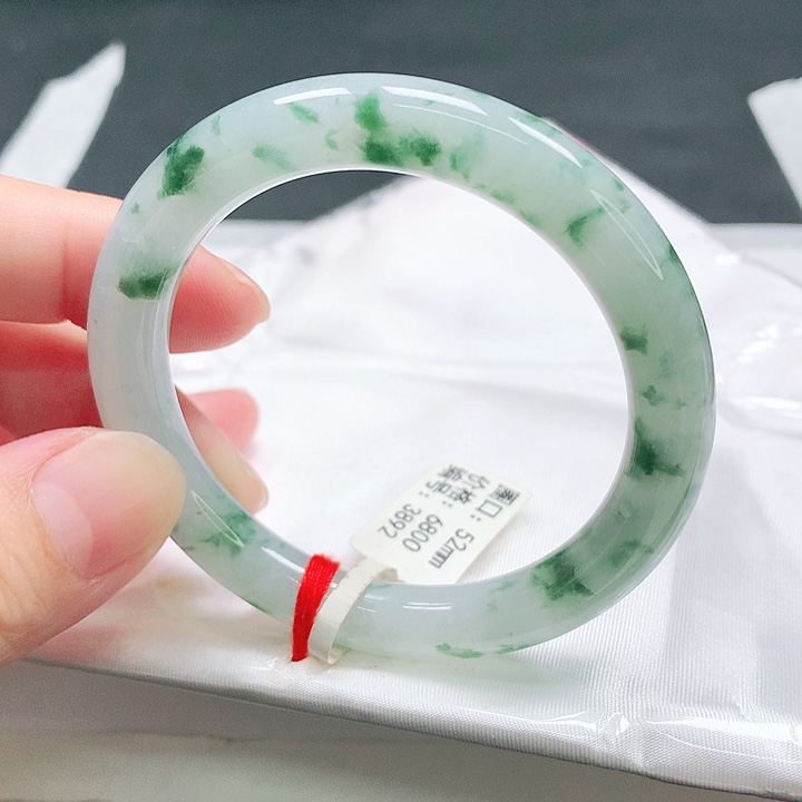 翡翠未镶嵌手镯圆条52