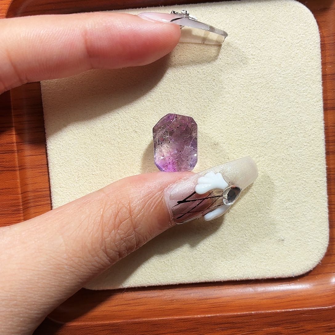 紫晶珠宝半成品银S925镶嵌紫超