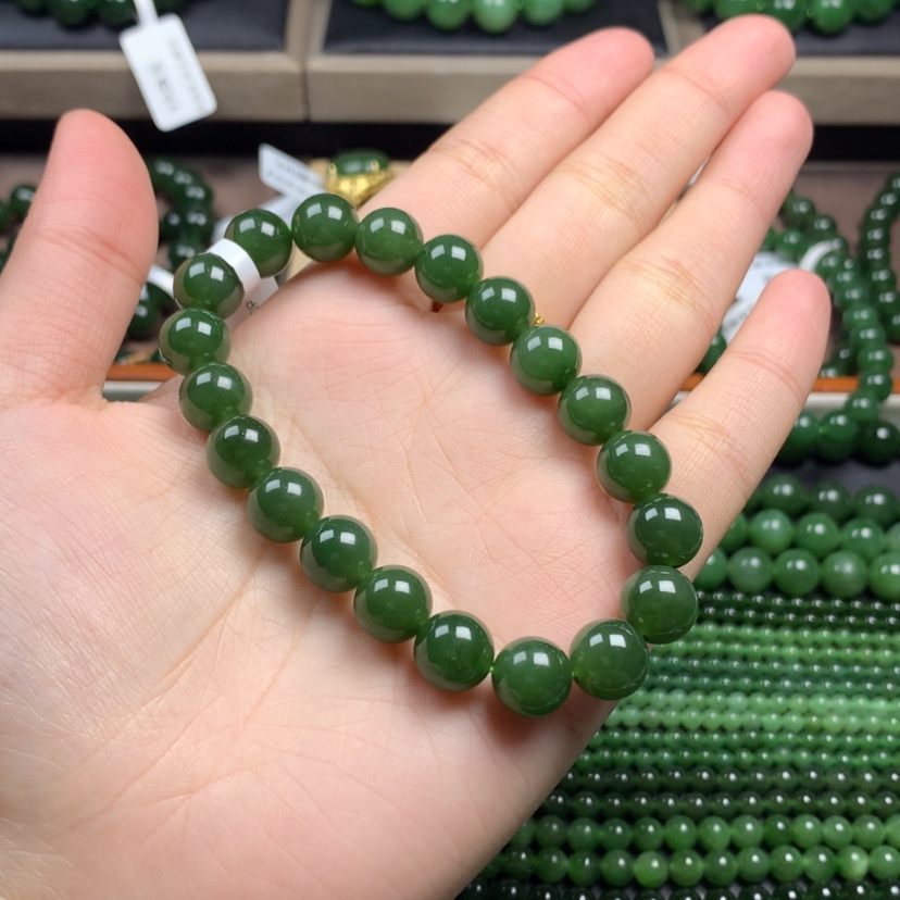 【闪购商品】和田玉（碧玉）手串未镶嵌漫***路10mm