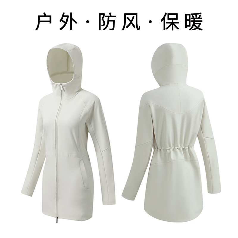 【源头工厂现货发】三防加绒户外中长款收腰显瘦保暖风衣外套1688