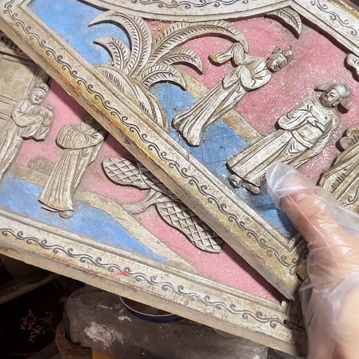 手工艺品琉璃清**杯花板一对