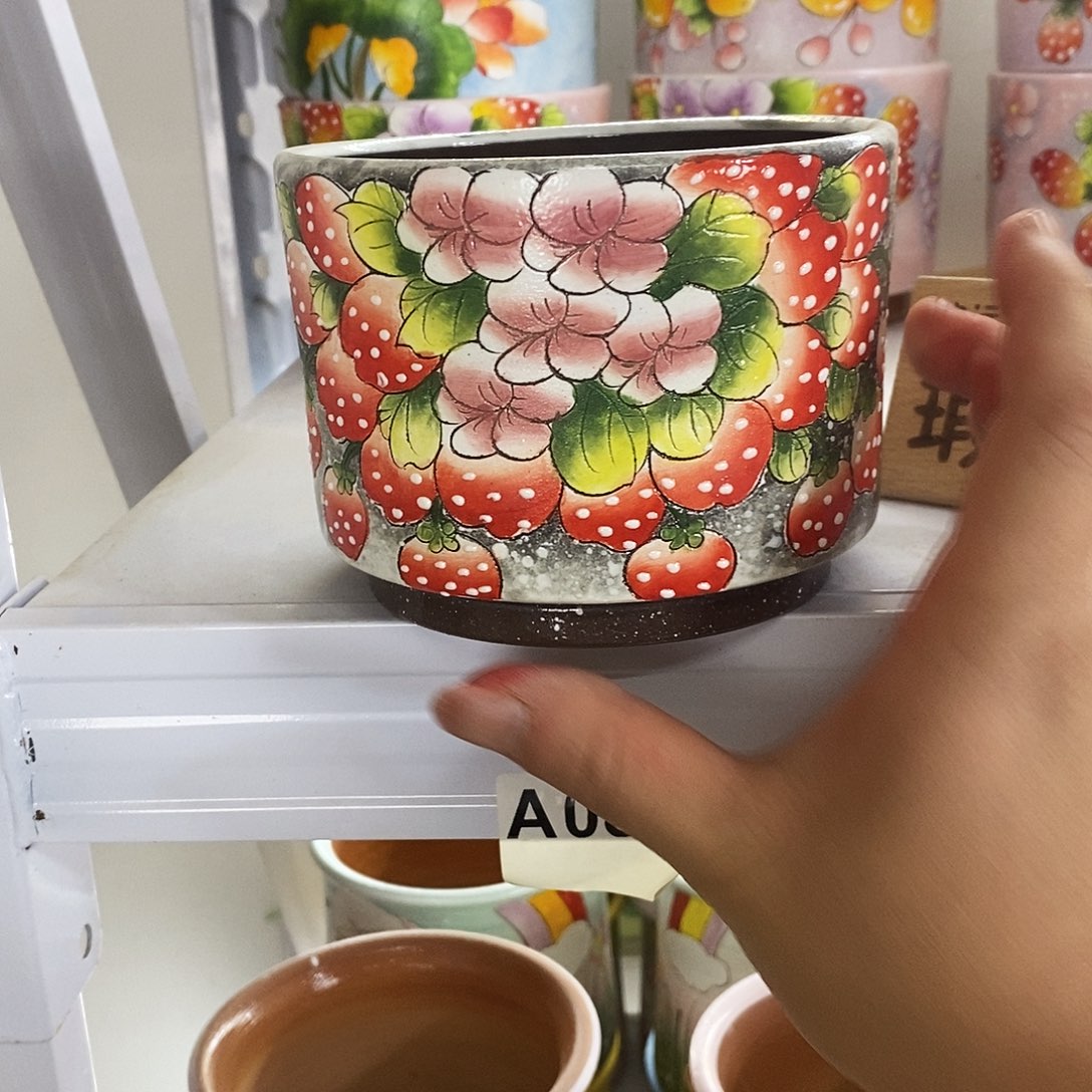 紫砂花盆手绘满28包邮
