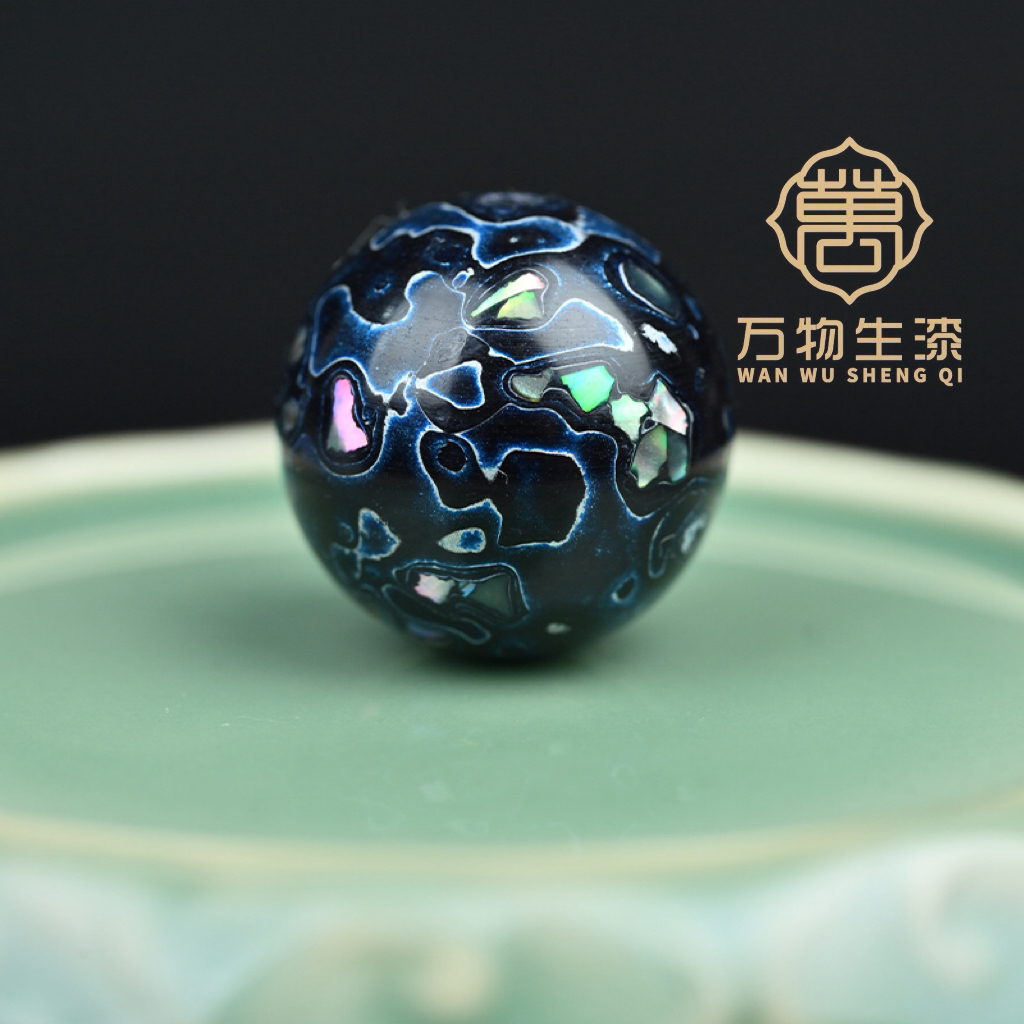 18mm镶嵌螺钿大漆珠单颗传承非遗文化技艺可DIY配饰