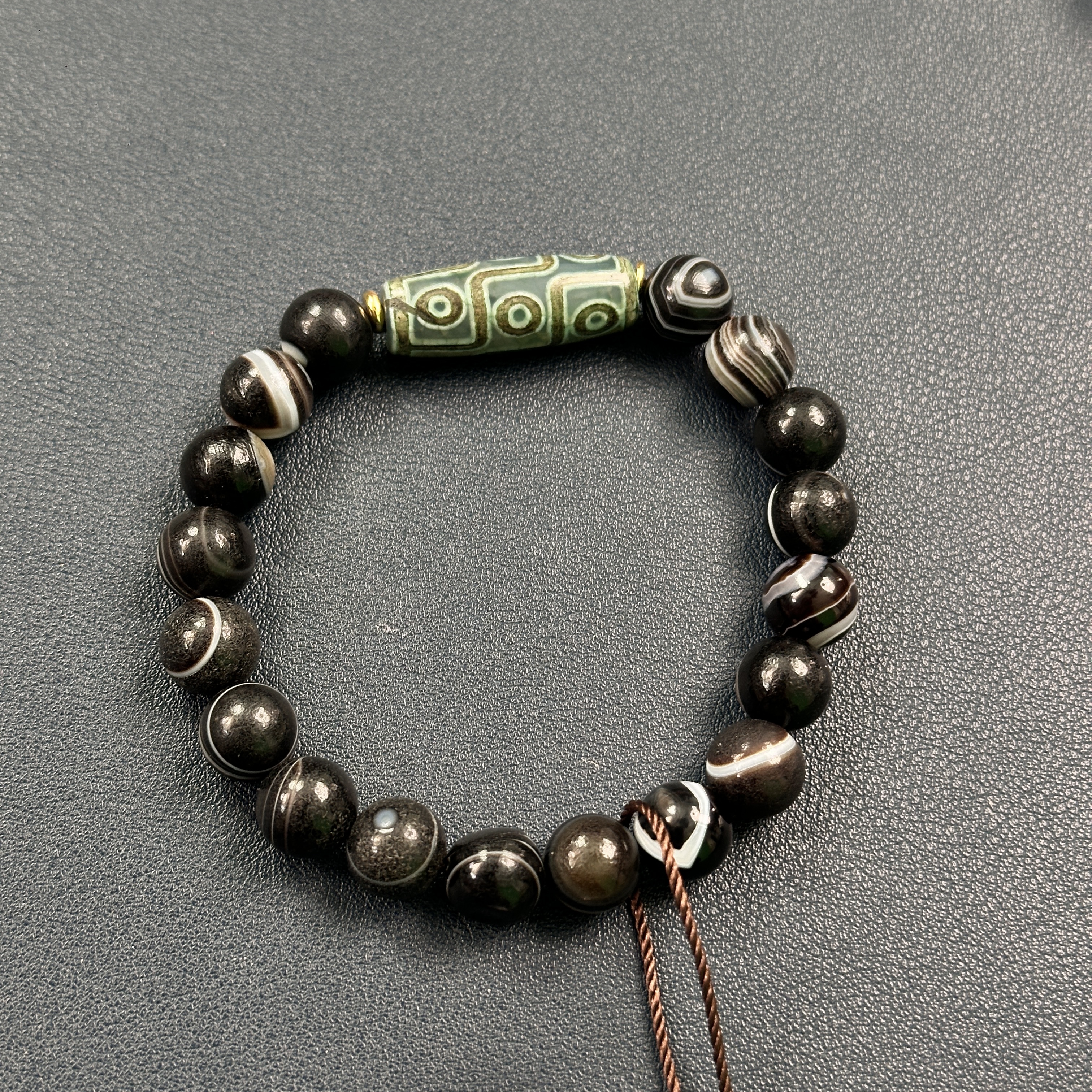 A1107老型 九眼宝珠 缠丝玛瑙圆珠 手串-HD