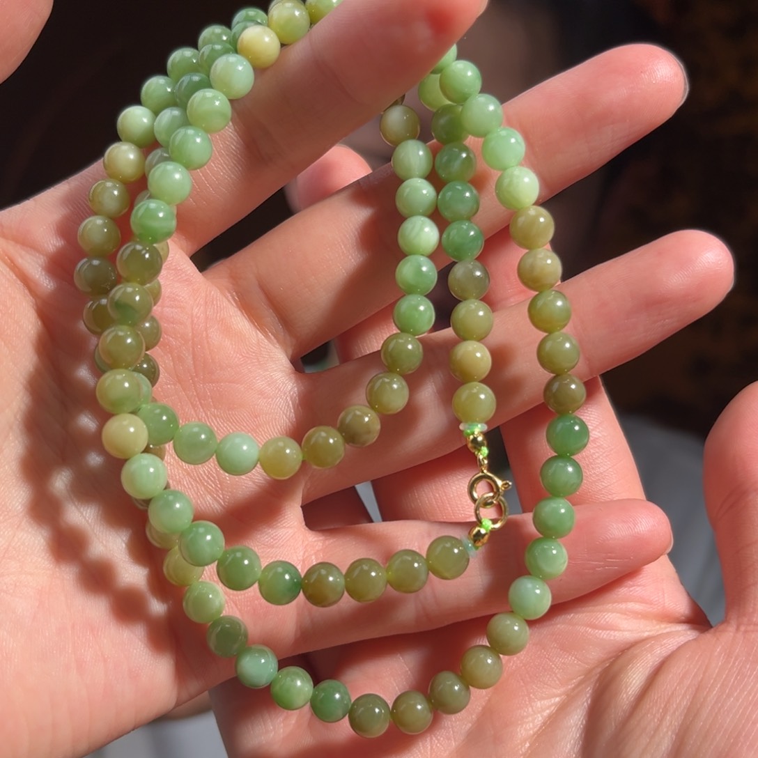 和田玉银S925镶嵌颈饰黑羊洞6mm225