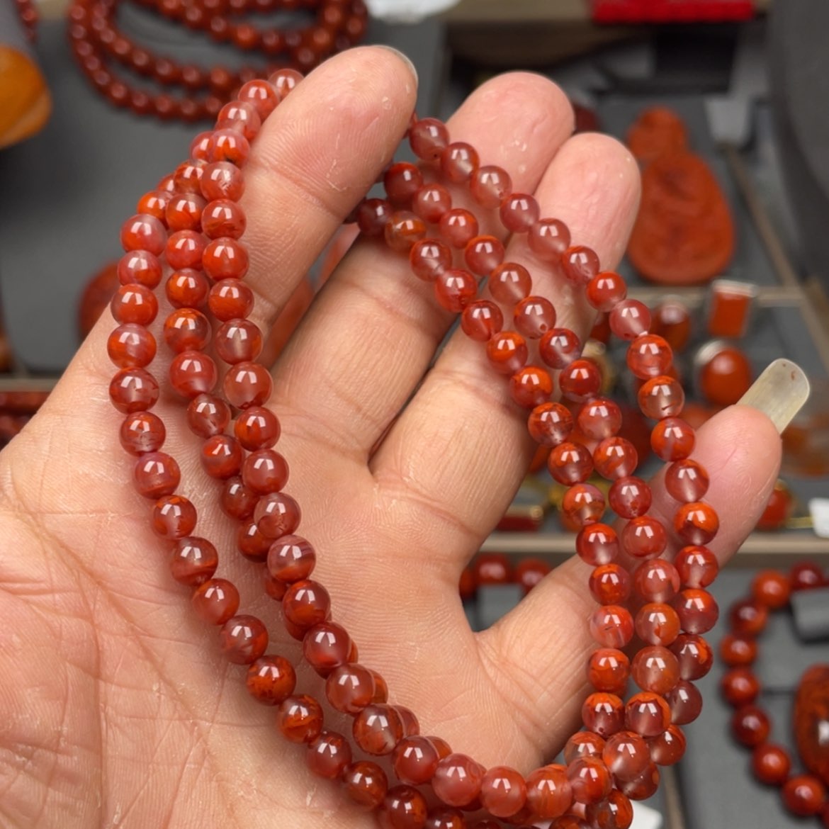 【闪购商品】南红玛瑙珠宝奇石未镶嵌多圈5