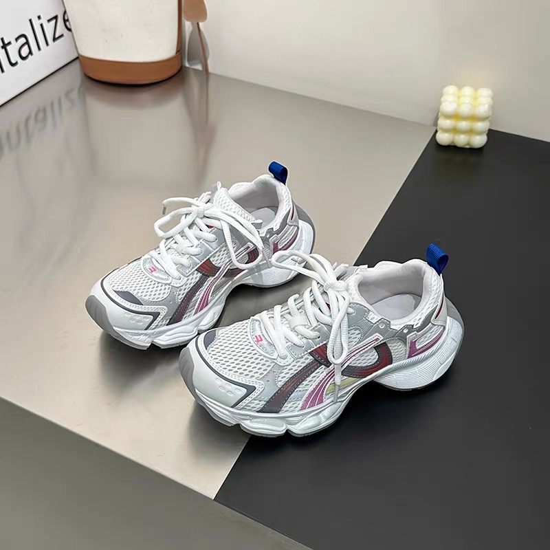 C5941  米色  时尚厚底圆头系带女休闲运动老爹鞋