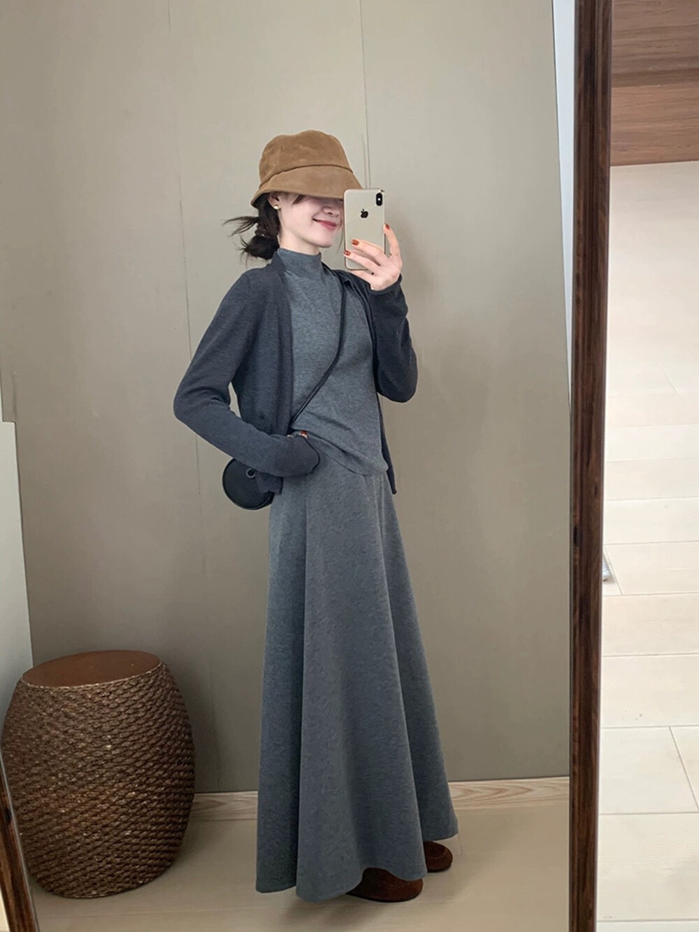 慵懒风休闲风老钱风时尚套装加厚高领长袖秋冬时尚显瘦气质针织