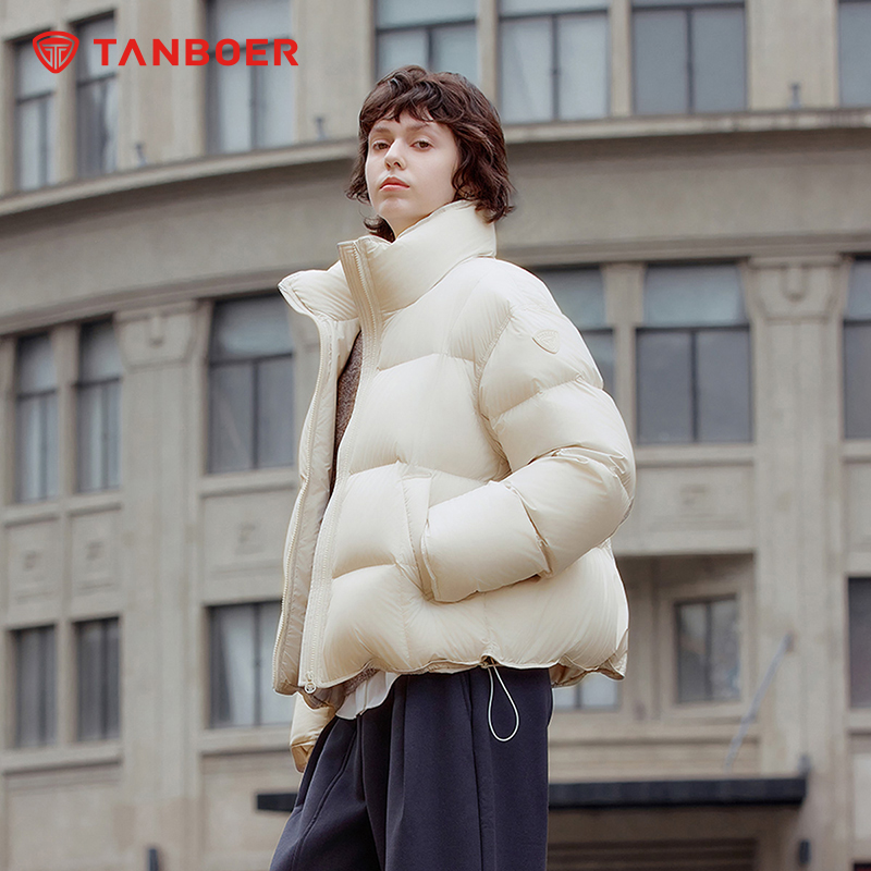 坦博尔立领流光风羽绒服休闲时尚小众百搭短款秋冬款保暖外套378Z