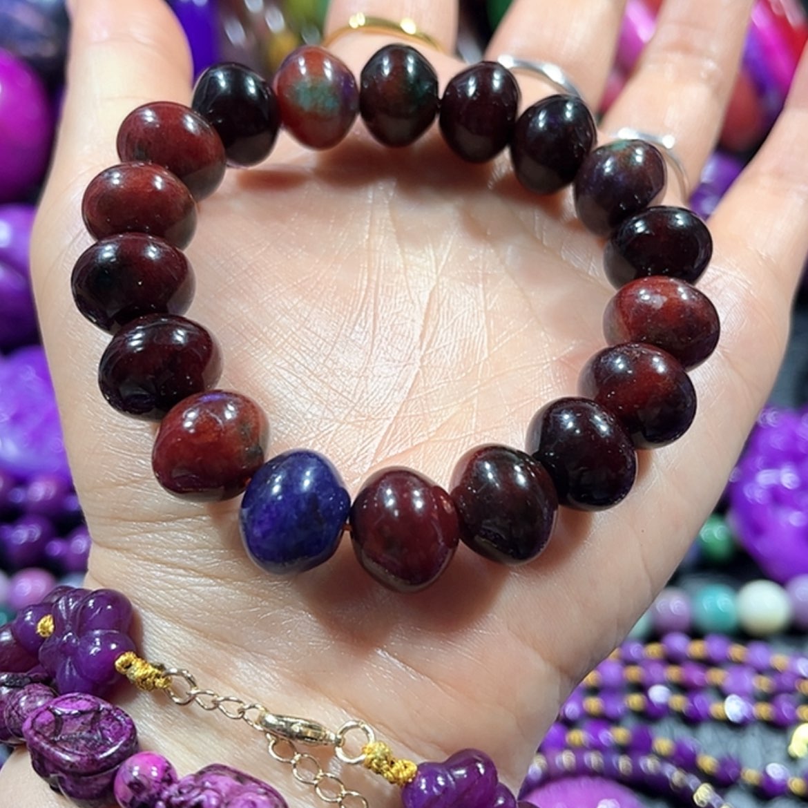 【闪购商品】琉璃配饰舒具石老油料63单圈卡14