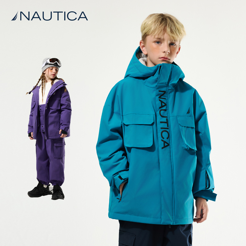 NAUTICA童装【三防滑雪服】户外冲锋秋冬季外衣3M新雪丽棉