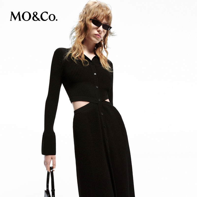 【维维专属】【UPF40+防晒】MOCO春镂空针织连衣裙MBD1DRST19