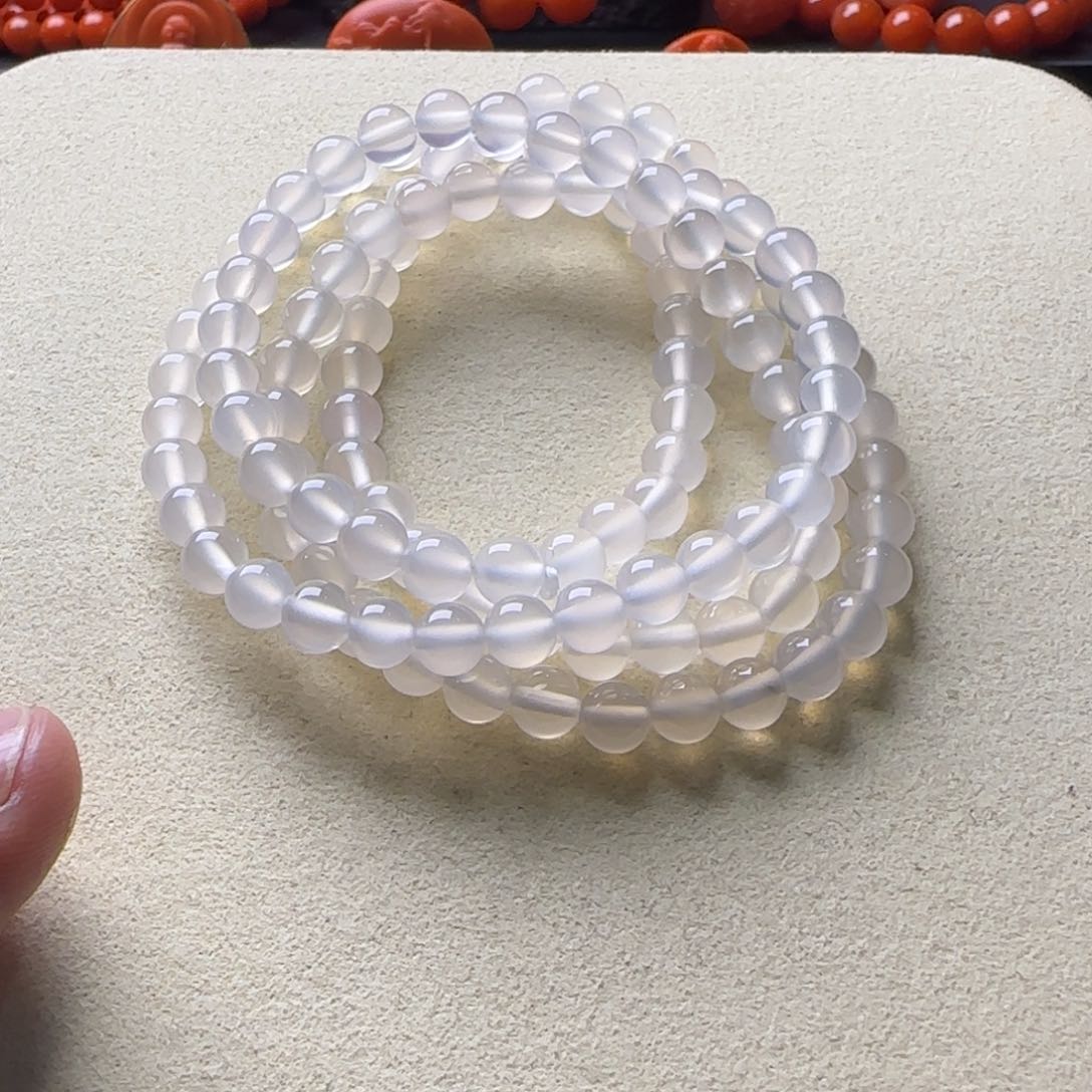 玛瑙/玉髓手链未镶嵌6mm荔枝冻