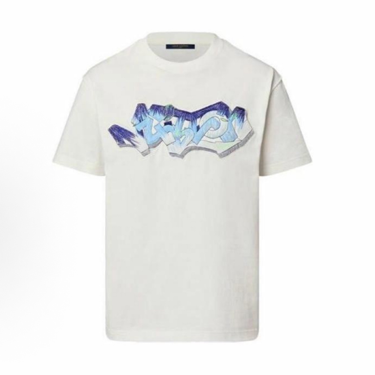 未使用 LouisVuitton/路易威登 M码/白蓝涂鸦刺绣Logo短袖