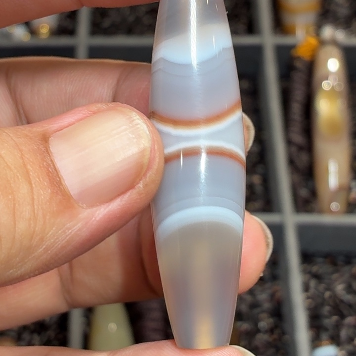 星***痕玛瑙/玉髓散珠_HEIMORI 天然天珠