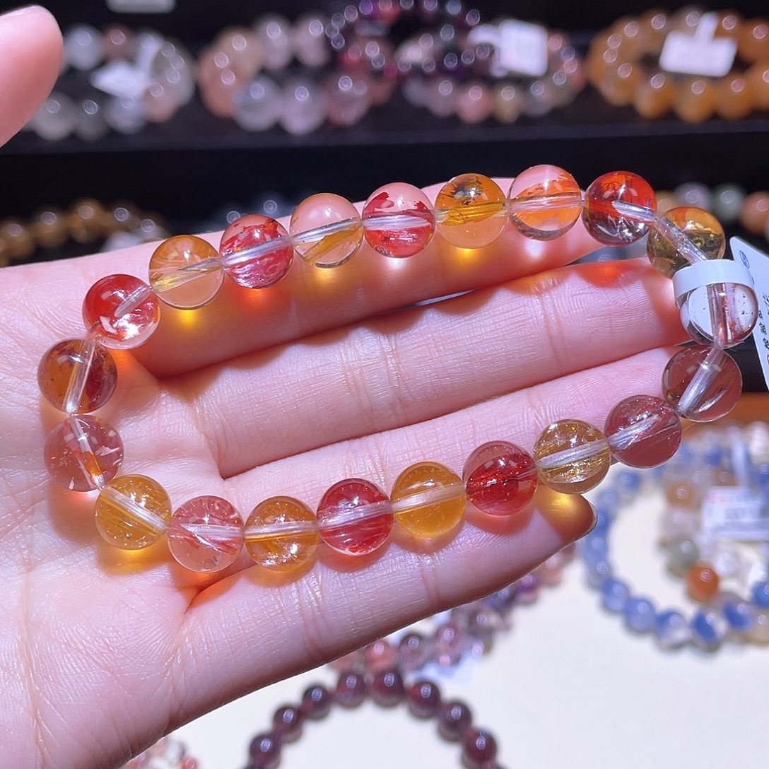 水晶手链未镶嵌浇花手链，晶体通透9+