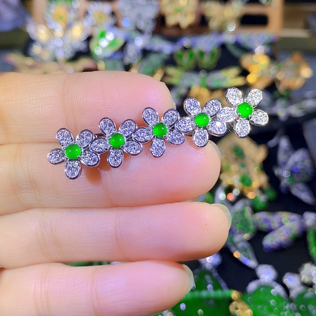 吊坠(不含链)银S925镶嵌翡翠