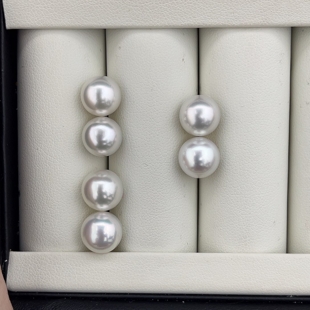 定制海水珍珠未镶嵌裸珠澳白极光成品任选一1对