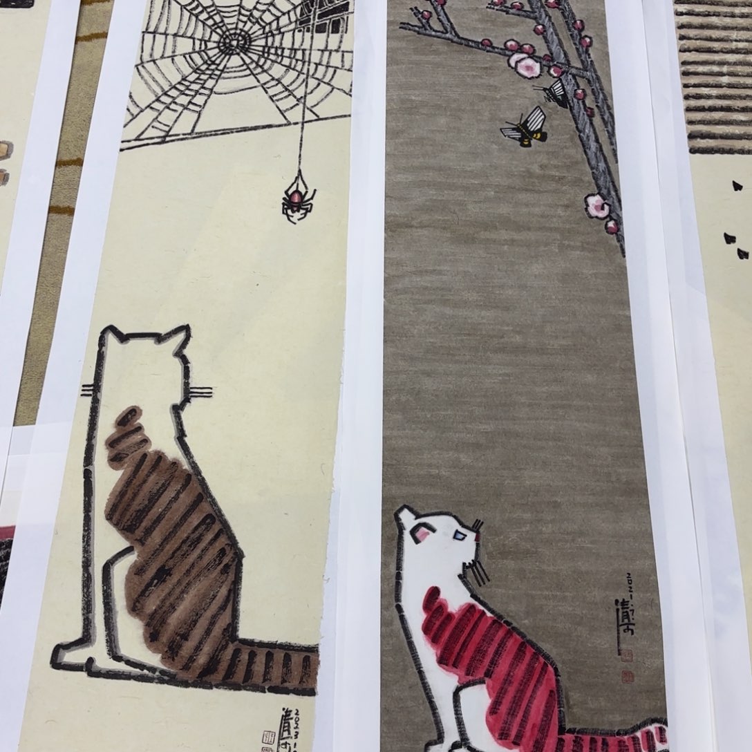 国画比**斯王清河 四尺对开